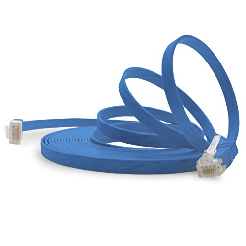 1aTTack.de 0,5m - Blau - 1 Stück - Cat.6 Flaches Netzwerkkabel Cat6 Flachkabel Ultra Flach Cat.6 Patchkabel 1000 Mbit/s Gigabit LAN (RJ45) Flach Slim Micro von 1aTTack.de