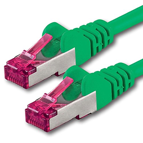 1aTTack.de 0,5m - grün - 1 Stück - Netzwerkkabel CAT6a (10Gb/s) S-FTP CAT 6a Lankabel - GHMT zertifiziert PIMF 500 MHz Cat5 Cat5e Cat6 Cat6a Cat7 für Switch, Router, Modem, Internet von 1aTTack.de