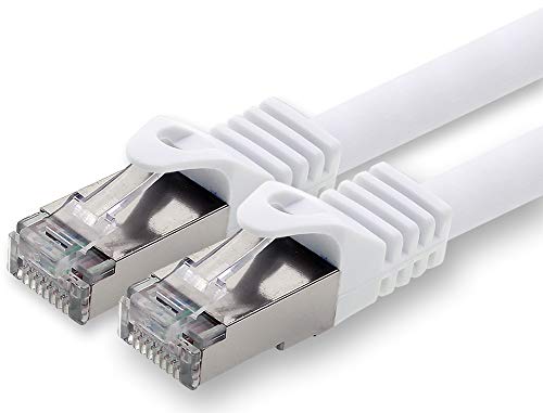 1aTTack.de 0,5m - weiss - 1 Stück CAT.7 Netzwerkkabel Patchkabel SFTP PIMF LSZH Gigabit Lan Kabel 10Gb s cat7 Rohkabel mitRJ45 Stecker Cat6a kompatibel zu CAT5 CAT6 cat7 cat8 von 1aTTack.de