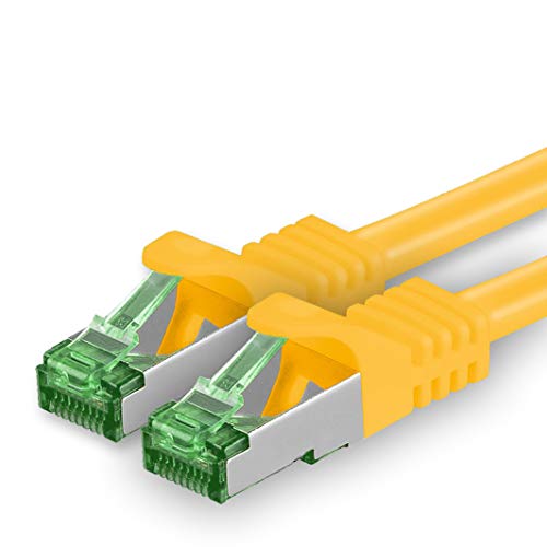 1aTTack.de 0.25 M Cat.7 Netzwerk-Kabel 1 Stück Cat7 Patch-Kabel Lan-Kabel Ethernet RJ45 10 Gbit/s (Alle Internetgeschwindigkeiten) Gelb 0,25 Meter von 1aTTack.de