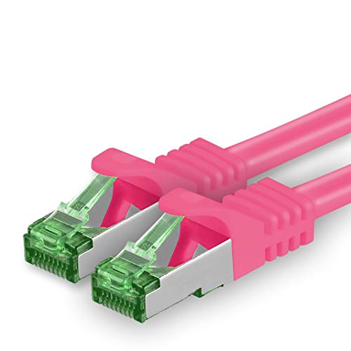 1aTTack.de 0.25 M Cat.7 Netzwerk-Kabel 1 Stück Cat7 Patch-Kabel Lan-Kabel Ethernet RJ45 10 Gbit/s (Alle Internetgeschwindigkeiten) Magenta 0,25 Meter von 1aTTack.de