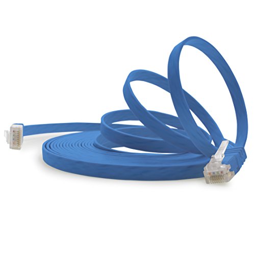 1aTTack.de 1,5m - Blau - 1 Stück - Cat.6 Flaches Netzwerkkabel Cat6 Flachkabel Ultra Flach Cat.6 Patchkabel 1000 Mbit/s Gigabit LAN (RJ45) Flach Slim Micro von 1aTTack.de