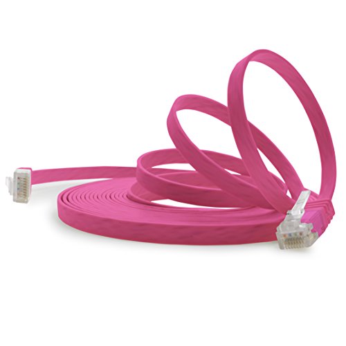 1aTTack.de 1,5m - Magenta - 1 Stück - Cat.6 Flaches Netzwerkkabel Cat6 Flachkabel Ultra Flach Cat.6 Patchkabel 1000 Mbit/s Gigabit LAN (RJ45) Flach Slim Micro von 1aTTack.de