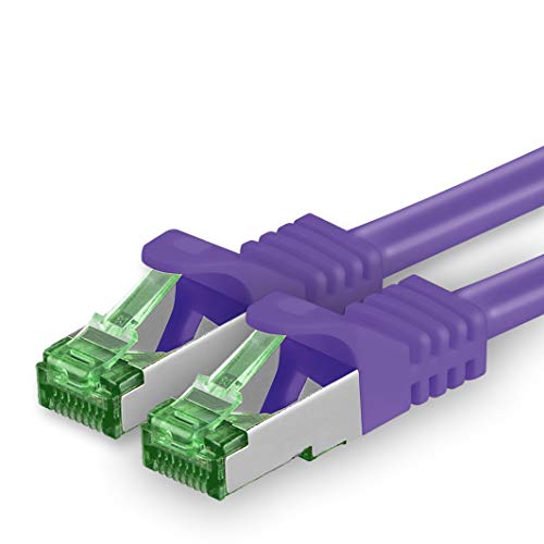 1aTTack.de 1 M Cat.7 Netzwerk-Kabel 1 Stück Cat7 Patch-Kabel Lan-Kabel Ethernet RJ45 10 Gbit/s (Alle Internetgeschwindigkeiten) Violett 1 Meter von 1aTTack.de