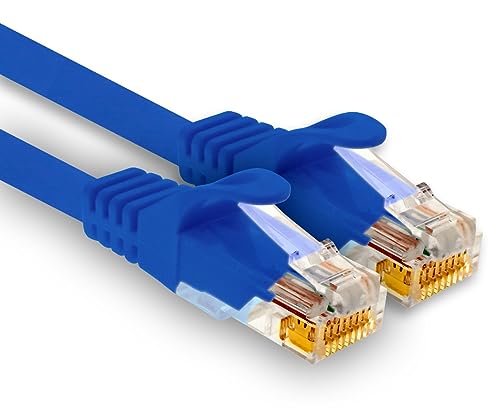 1aTTack.de - 1 X 0,25m Cat7 Netzwerkkabel, Cat.7 Ethernet, Lan & Cat 7 Patchkabel für maximale Internet Geschwindigkeit & verbindet alle Geräte mit RJ 45 Buchse Blau von 1aTTack.de