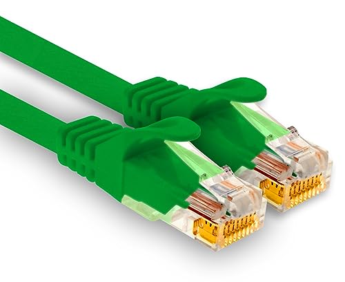 1aTTack.de - 1 X 0,25m Cat7 Netzwerkkabel, Cat.7 Ethernet, Lan & Cat 7 Patchkabel für maximale Internet Geschwindigkeit & verbindet alle Geräte mit RJ 45 Buchse Grün von 1aTTack.de