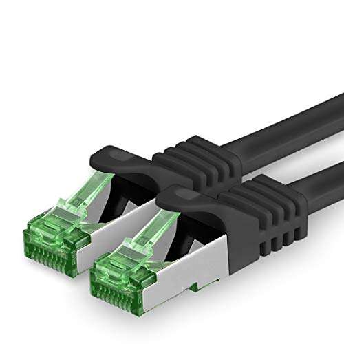 1aTTack.de 1.5 M Cat.7 Netzwerk-Kabel 1 Stück Cat7 Patch-Kabel Lan-Kabel Ethernet RJ45 10 Gbit/s (Alle Internetgeschwindigkeiten) Schwarz 1,5 Meter von 1aTTack.de