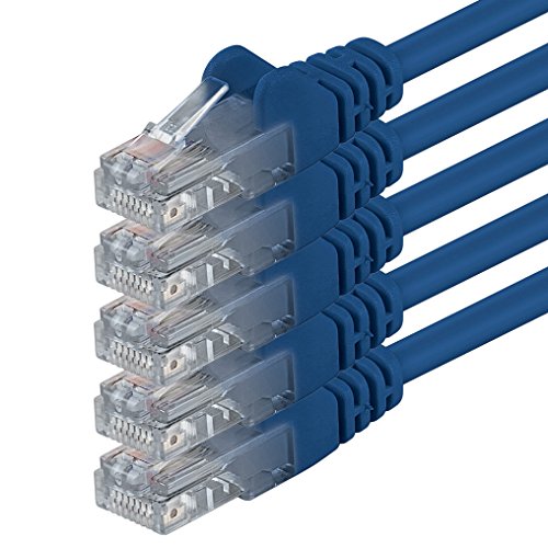 1aTTack.de 10m - blau - 5 Stück - (PACK) - CAT.6 CAT6 Ethernet-Lan-Netzwerk-Kabel 1000 Mbit/s Patchkabel von 1aTTack.de