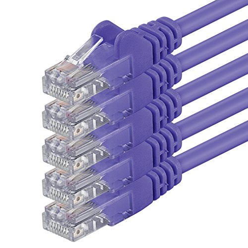 1aTTack.de 10m - violett - 5 Stück - (PACK) - CAT.6 CAT6 Ethernet-Lan-Netzwerk-Kabel 1000 Mbit/s Patchkabel von 1aTTack.de
