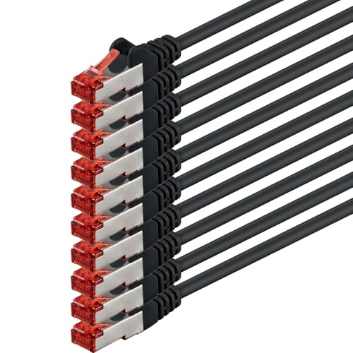 1aTTack.de 10x 10m - Cat 6 Netzwerk-Kabel Patch-Kabel Cat6 RJ45 SFTP - Schwarz 1aTTack.de 10x 10m - Cat 6 Netzwerk-Kabel Patch-Kabel Cat6 RJ45 SFTP - Schwarz von 1aTTack.de