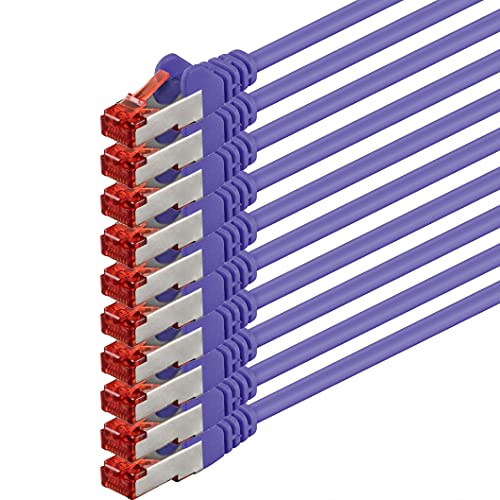 1aTTack.de 10x 7,5m - Cat 6 Netzwerk-Kabel Patch-Kabel Cat6 RJ45 SFTP - violett von 1aTTack.de