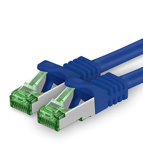 1aTTack.de 15 M Cat.7 Netzwerk-Kabel 1 Stück Cat7 Patch-Kabel Lan-Kabel Ethernet RJ45 10 Gbit/s (Alle Internetgeschwindigkeiten) Blau 15 Meter von 1aTTack.de