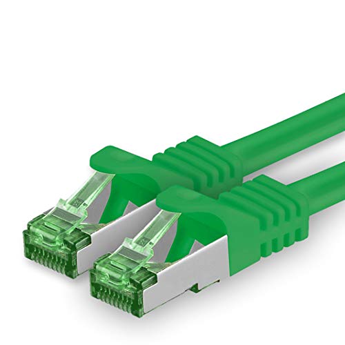 1aTTack.de 15 M Cat.7 Netzwerk-Kabel 1 Stück Cat7 Patch-Kabel Lan-Kabel Ethernet RJ45 10 Gbit/s (Alle Internetgeschwindigkeiten) Grün 15 Meter von 1aTTack.de