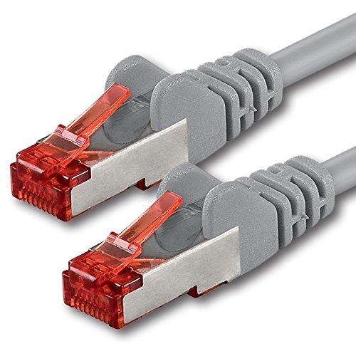 1aTTack.de 1x 0,25m - Cat 6 Netzwerk-Kabel Patch-Kabel Cat6 RJ45 SFTP - Grau von 1aTTack.de