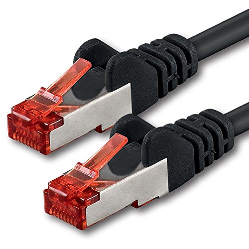 1aTTack.de 1x 0,25m - Cat 6 Netzwerk-Kabel Patch-Kabel Cat6 RJ45 SFTP - Schwarz von 1aTTack.de