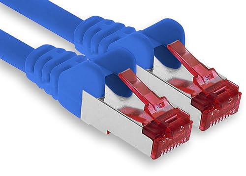 1aTTack.de - 1x 0,5m CAT6 Patchkabel S/FTP PIMF Schirmung CAT.6 RJ45 Netzwerkkabel Ethernetkabel DSL LAN Router Switch Modem Patchfeld - blau - 1 Stück von 1aTTack.de