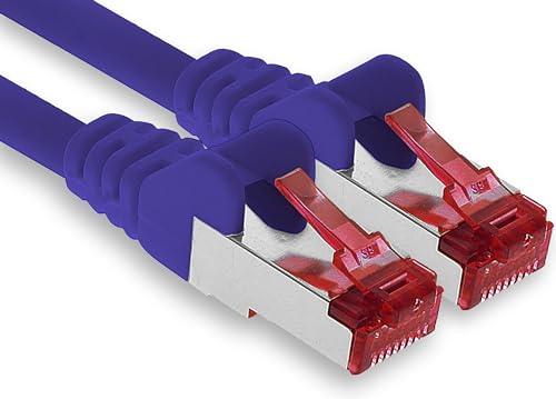 1aTTack.de - 1x 0,5m CAT6 Patchkabel S/FTP PIMF Schirmung CAT.6 RJ45 Netzwerkkabel Ethernetkabel DSL LAN Router Switch Modem Patchfeld - violett - 1 Stück von 1aTTack.de