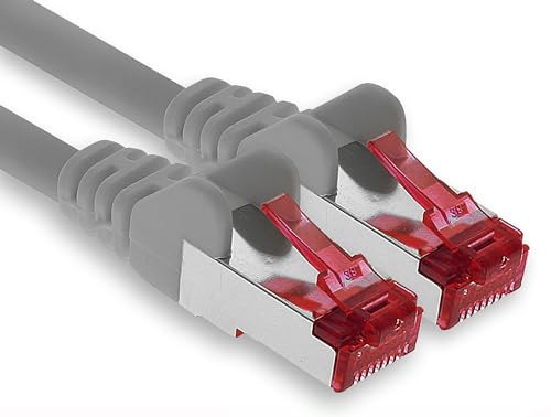 1aTTack.de - 1x 15m CAT6 Patchkabel S/FTP PIMF Schirmung CAT.6 RJ45 Netzwerkkabel Ethernetkabel DSL LAN Router Switch Modem Patchfeld - grau - 1 Stück von 1aTTack.de