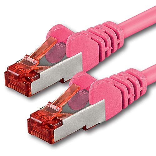 1aTTack.de 1x 1m - Cat 6 Netzwerk-Kabel Patch-Kabel Cat6 RJ45 SFTP - Magenta von 1aTTack.de