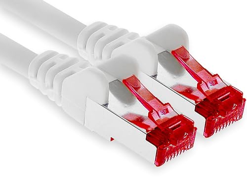 1aTTack.de - 1x 3m CAT6 Patchkabel S/FTP PIMF Schirmung CAT.6 RJ45 Netzwerkkabel Ethernetkabel DSL LAN Router Switch Modem Patchfeld - weiß - 1 Stück von 1aTTack.de