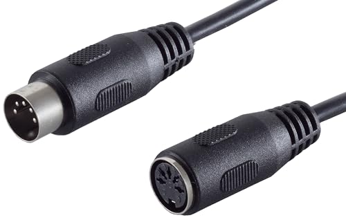 1aTTack.de 1x 5,0m DIN Verlängerung 5 pol Stecker Buchse Hochwertiges Audio Kabel Vergossene Stecker Vernickelte Kontakte Perfekt für HiFi Musikinstrumente Studio Equipment von 1aTTack.de