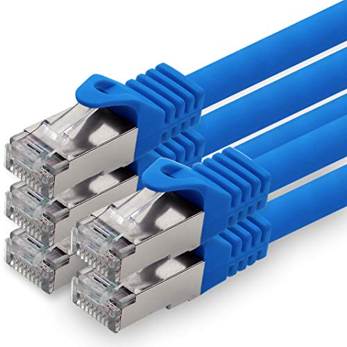 1aTTack.de 2,0m - blau - 5 Stück CAT.7 Netzwerkkabel Patchkabel SFTP PIMF LSZH Gigabit Lan Kabel 10Gb s cat7 Rohkabel mitRJ45 Stecker Cat6a kompatibel zu CAT5 CAT6 cat7 cat8 von 1aTTack.de