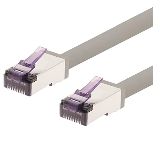 1aTTack.de - 20m - CAT6a Superflex- Ethernet Gigabit LAN Netwerkkabel RJ45 CAT6 A Patchkabel 10000 Mbit s SFTP PIMF 500 MHz kompatibel zu CAT6 CAT5 - grau - 1 Stück von 1aTTack.de