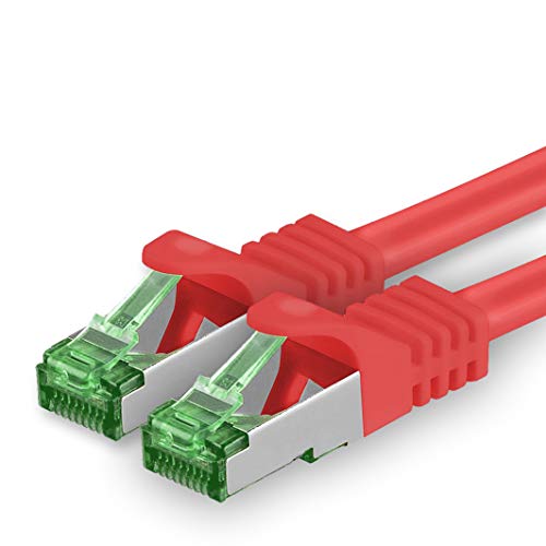 1aTTack.de 25 M Cat.7 Netzwerk-Kabel 1 Stück Cat7 Patch-Kabel Lan-Kabel Ethernet RJ45 10 Gbit/s (Alle Internetgeschwindigkeiten) Rot 25 Meter von 1aTTack.de