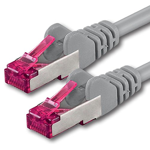 1aTTack.de 25m - grau - 1 Stück - Netzwerkkabel CAT6a (10Gb/s) S-FTP CAT 6a Lankabel - GHMT zertifiziert PIMF 500 MHz Cat5 Cat5e Cat6 Cat6a Cat7 für Switch, Router, Modem, Internet von 1aTTack.de