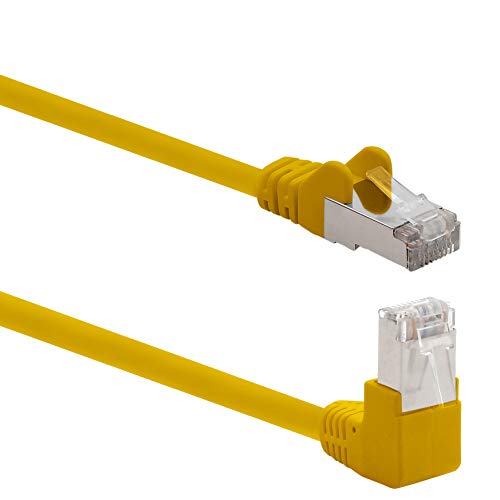 1aTTack.de 366136 Cat.6 Netzwerkkabel Winkel 90 Grad 0,5m - gelb - 1 Stück - Cat6 Patchkabel (SFTP PIMF) 1000Mbit/s Rj 45 Stecker - 1 x 0,5m Meter gelb von 1aTTack.de