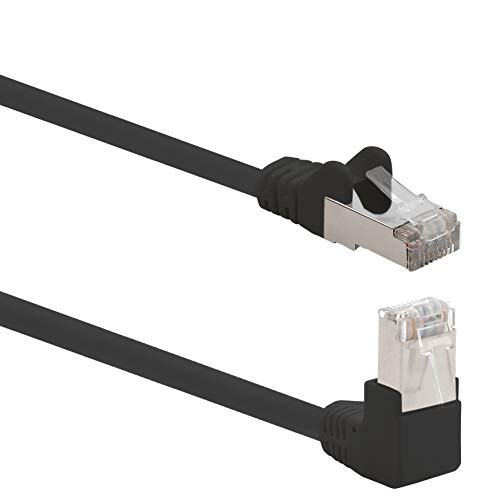 1aTTack.de 366145 Cat.6 Netzwerkkabel Winkel 90 Grad 0,5m - schwarz - 1 Stück - Cat6 Patchkabel (SFTP PIMF) 1000Mbit/s Rj 45 Stecker - 1 x 0,5m Meter schwarz von 1aTTack.de