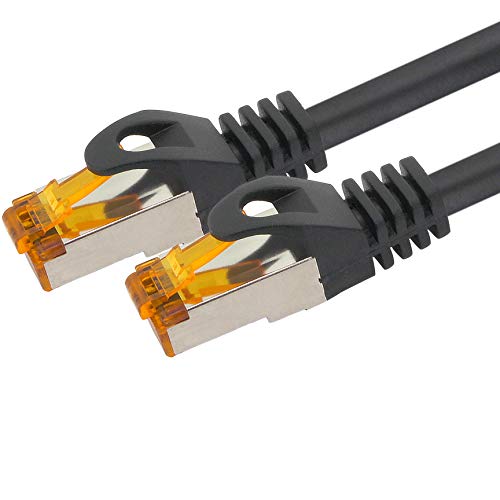 1aTTack.de 368263 Cat.6a Outdoor Netzwerkkabel 50m - schwarz - Cat6a Patchkabel (SFTP PIMF) 10 Gb/s mit Rj45 Stecker - 1 Stück 50 Meter schwarz von 1aTTack.de