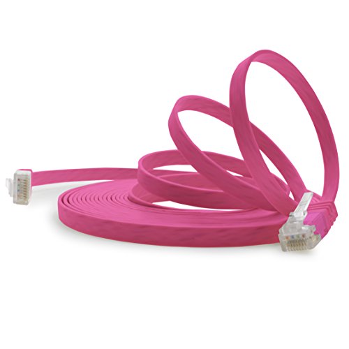 1aTTack.de 3,0 m - Magenta - 1 Stück - Cat.6 Flaches Netzwerkkabel Cat6 Flachkabel Ultra Flach Cat.6 Patchkabel 1000 Mbit/s Gigabit LAN (RJ45) Flach Slim Micro von 1aTTack.de