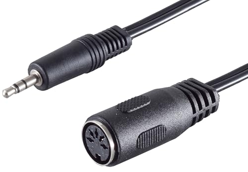 1aTTack.de 3x 0,2m Klinkenstecker 3,5mm Stereo auf 5 pol DIN Würfelbuchse Hochwertiges Audio Adapterkabel Vergossene Stecker Vernickelte Kontakte Perfekt für HiFi Musikinstrumente Studio Equipment von 1aTTack.de