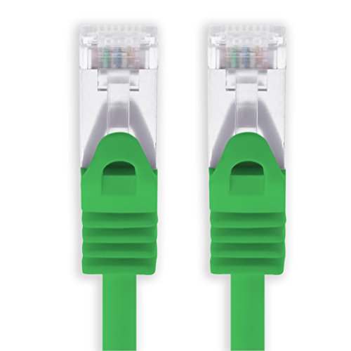 1aTTack.de 5m - grün - 1 Stück Cat7 Netzwerkkabel SFTP Patchkabel Lankabel Rohkabel 10GB/s - 500 Mhz konfektioniert mit 2 RJ45 Stecker Cat 6a von 1aTTack.de