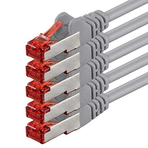 1aTTack.de 5x 0,25m - Cat 6 Netzwerk-Kabel Patch-Kabel Cat6 RJ45 SFTP - Grau 1aTTack.de 5x 0,25m - Cat 6 Netzwerk-Kabel Patch-Kabel Cat6 RJ45 SFTP - Grau von 1aTTack.de