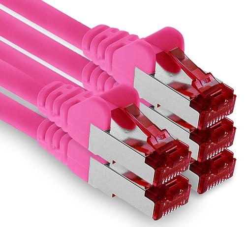 1aTTack.de - 5x 0,5m CAT6 Patchkabel S/FTP PIMF Schirmung CAT.6 RJ45 Netzwerkkabel Ethernetkabel DSL LAN Router Switch Modem Patchfeld -magenta - 5 Stück 1aTTack.de - 5x 0,5m CAT6 Patchkabel S/FTP PIMF Schirmung CAT.6 RJ45 Netzwerkkabel Ethernetkabel DSL LAN Router Switch Modem Patchfeld -magenta - 5 Stück von 1aTTack.de
