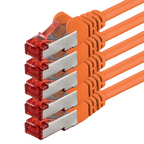 1aTTack.de 5x 10m - Cat 6 Netzwerk-Kabel Patch-Kabel Cat6 RJ45 SFTP - orange von 1aTTack.de