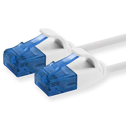 1aTTack.de 660110 Cat6 Cat.6 Kabel Cat Netzwerkkabel 2m - Patchkabel Slim Kabel (Kleiner Durchmesser - sehr flexibel) 1000 Mbit/s - 1 Stück - weiß von 1aTTack.de