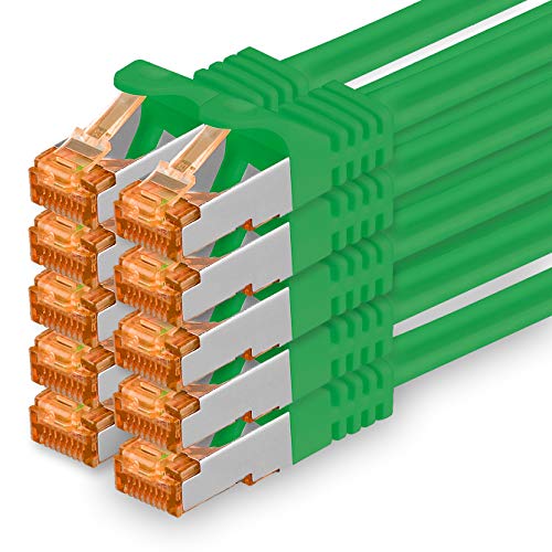 1aTTack.de 7,5m - Cat.7 Netzwerkkabel Grün - 10 Stück Gigabit Ethernet LAN Kabel 10000 Mbit s Patchkabel Cat7 Kabel S FTP PIMF Schirmung LSZH Cat.7 Rohkabel Rj45 Stecker Cat 6a - 10 x 7,5 Meter 1aTTack.de 7,5m - Cat.7 Netzwerkkabel Grün - 10 Stück Gigabit Ethernet LAN Kabel 10000 Mbit s Patchkabel Cat7 Kabel S FTP PIMF Schirmung LSZH Cat.7 Rohkabel Rj45 Stecker Cat 6a - 10 x 7,5 Meter von 1aTTack.de