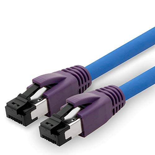 1aTTack.de 7,5m Cat.8 Netzwerkkabel CAT8 Kabel CAT 8 2000 Mhz 40 Gbit s 40GBase-T High End Poe+ Patchkabel Ethernetkabel AWG24 Kupfer LSZH blau - 1 Stück 7,5m von 1aTTack.de