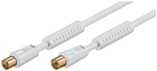 1aTTack.de Antennekabel Adapter Sat Antenne Koaxial Buchse F-stecker TV Anschlusskabel SAT Kabel (3,5 Meter, Koax weiß St-Ku mit FE 85db gold) von 1aTTack.de