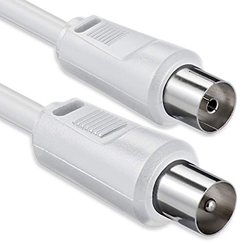 1aTTack.de Antennenkabel 3,5 Meter 2x geschirmt Koax-Stecker > Koax-Buchse (vollständig geschirmt) Koax weiss St-Ku 100db von 1aTTack.de