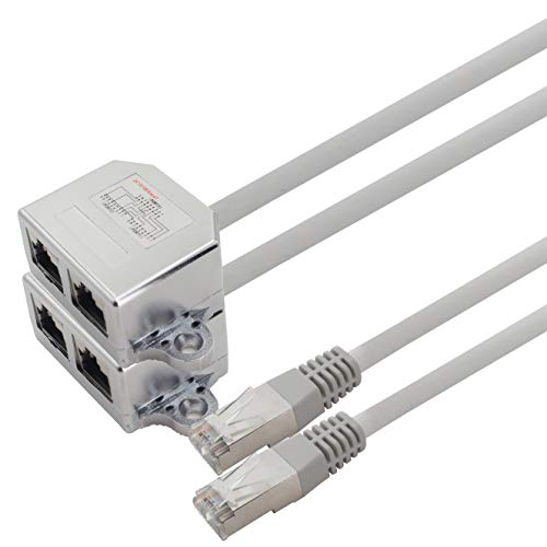 1aTTack.de Cat. 5e Patchkabeladapter Netzwerk Netzwerkkabel Splitter Ethernet/Ethernet 0 1 m 2 Stück von 1aTTack.de