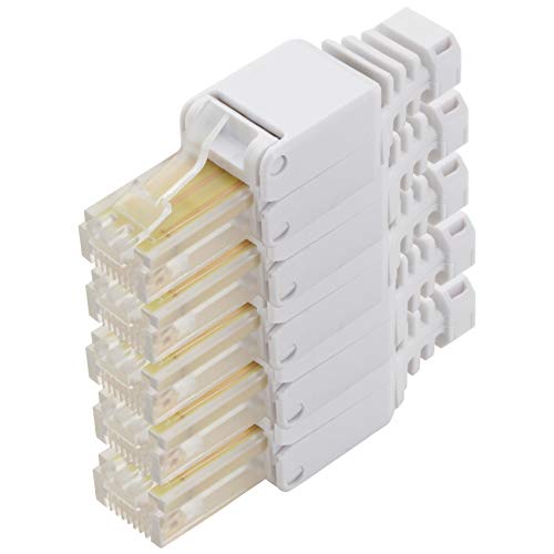 1aTTack.de Cat. 5e werkzeugloser Stecker ungeschirmt AWG 24-26 für Flexible und starre Innenleiter vergoldete Kontakte 5 Stück von 1aTTack.de