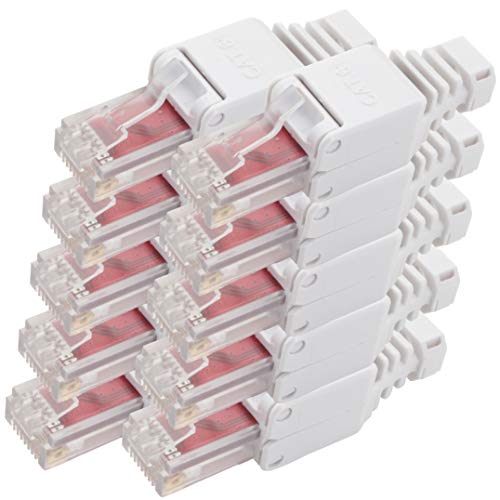 1aTTack.de Cat.6 werkzeugloser Stecker Feldkonfektionierbar für Flexible und starre Innenleiter AWG 23-26 Netzwerkkabel Verlegekabel 10 Stück von 1aTTack.de