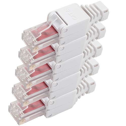1aTTack.de Cat.6 werkzeugloser Stecker Feldkonfektionierbar für Flexible und starre Innenleiter AWG 23-26 Netzwerkkabel Verlegekabel 5 Stück von 1aTTack.de