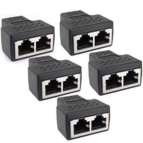 1aTTack.de Cat.6A Netzwerkkabel Kabelverbinder Kabel Splitter Adapter RJ45 kompatibel mit Cat5 Cat6 Cat7 Cat8 5 Stück von 1aTTack.de