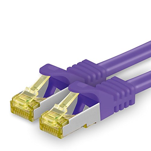 1aTTack.de Cat.7 Netzwerkkabel 3m Violett 1 Stück Cat7 Ethernetkabel Netzwerk LAN Kabel Rohkabel 10 Gb s SFTP PIMF LSZH Set Patchkabel mit Rj 45 Stecker Cat.6a von 1aTTack.de