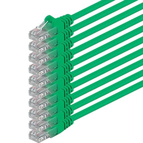 1aTTack.de Cat6 0,25m grün 10 Stück Netzwerkkabel Patchkabel Cat6 Lan Kabel 1000 Mbits Ethernet Lan grün 10 Stück kompatibel mit CAT5 cat5e CAT7 CAT8 von 1aTTack.de